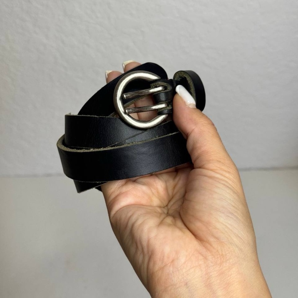 Black Leather Tiny Belt Women’s Size S